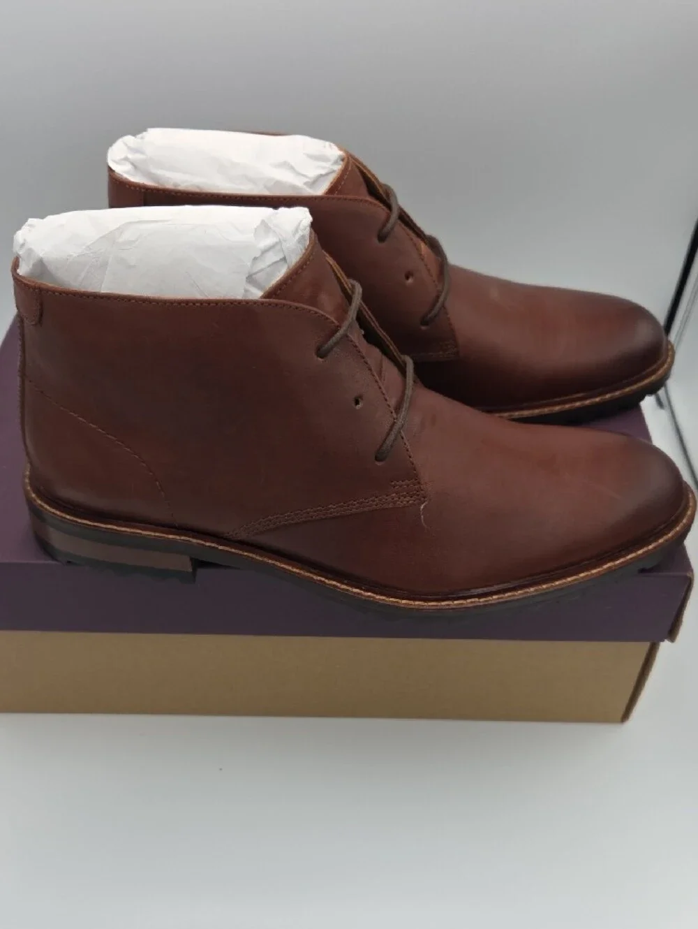 Johnston & Murphy Men's Brown Leather Boswell Chukka Boots size 9m